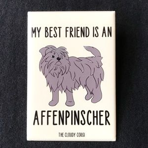 Affenpinscher Dog Magnet 2x3" Handmade Cartoon Pet Portarit Art Decor Gift